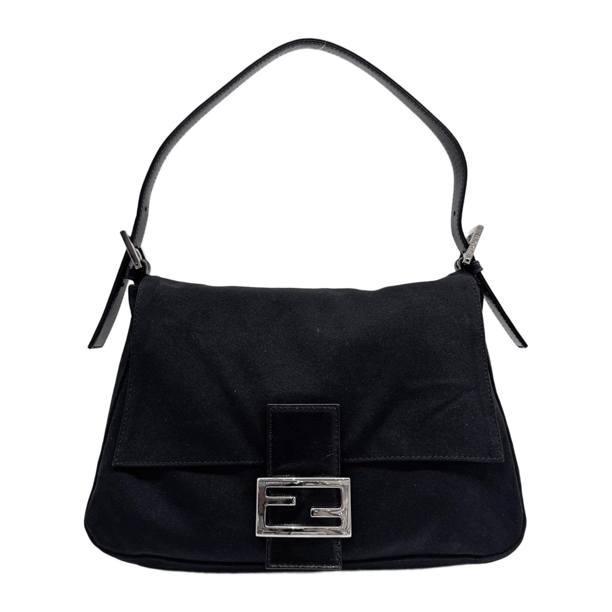 Mamma Baguette Black Neoprene Shoulder Bag