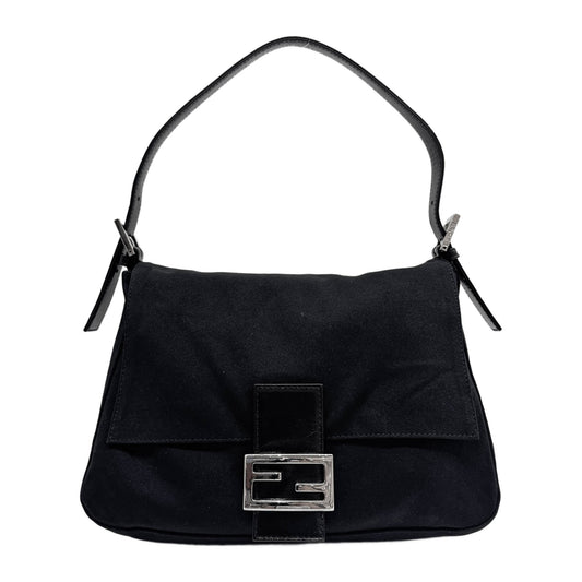 Mamma Baguette Black Neoprene Shoulder Bag