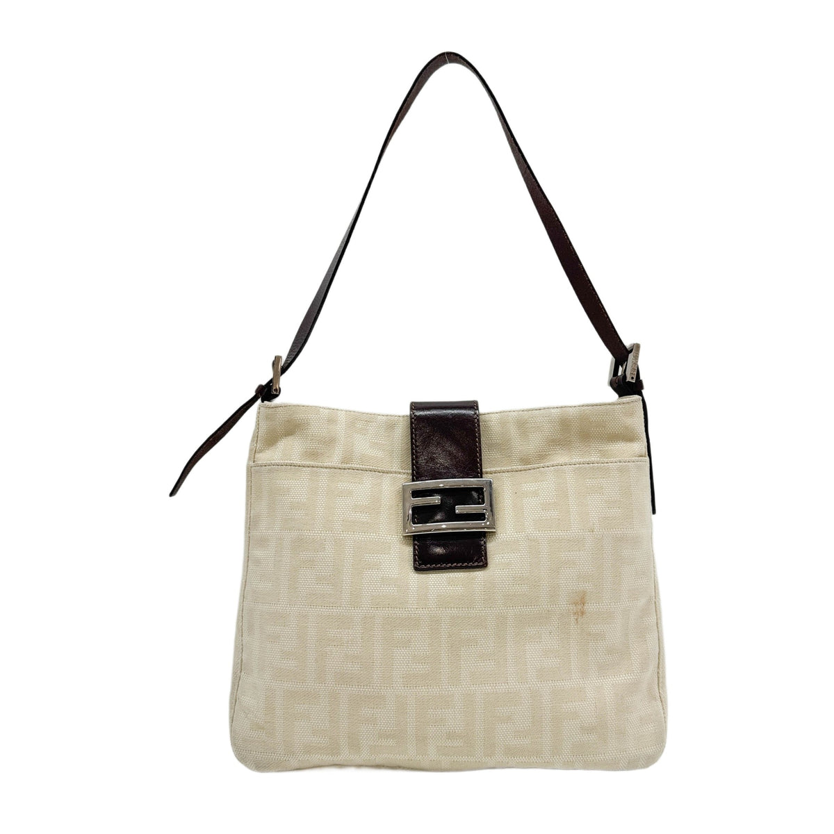 Beige Zucca Canvas Shoulder Bag