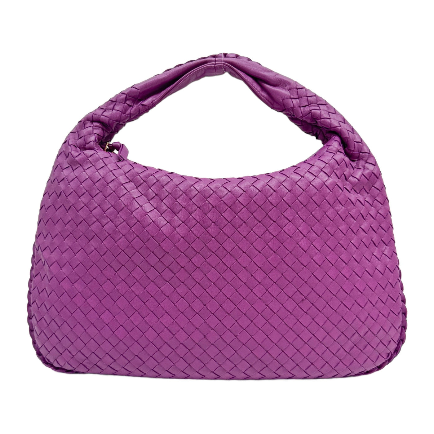 Veneta Intrecciato Purple Leather Shoulder Bag