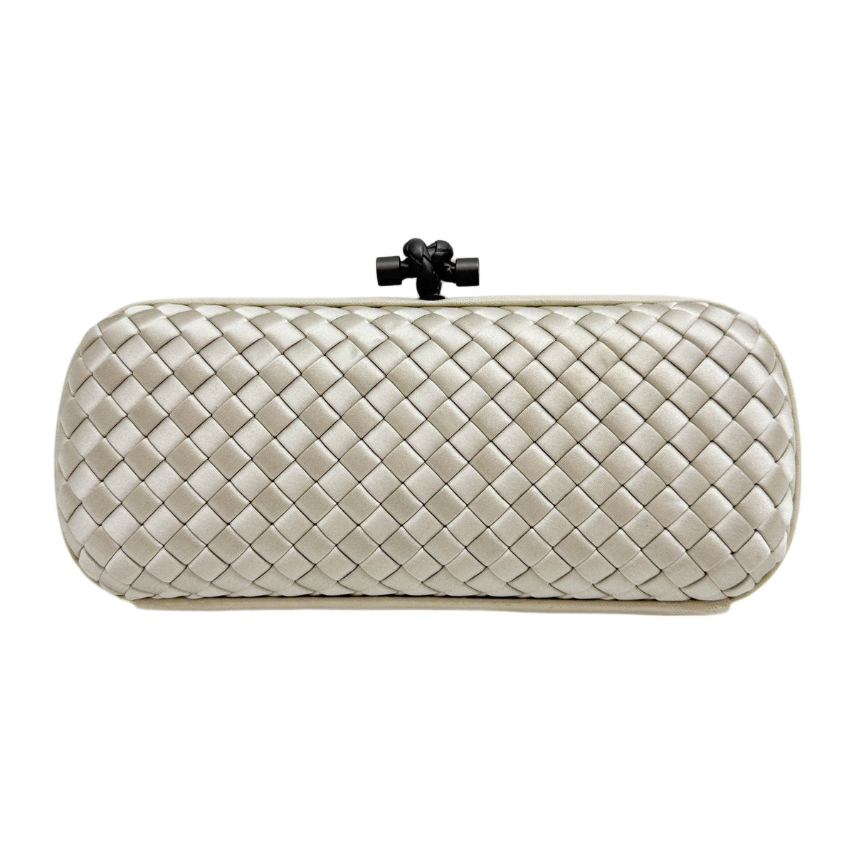 Long Knot Intrecciato Champagne Silk Clutch Bag