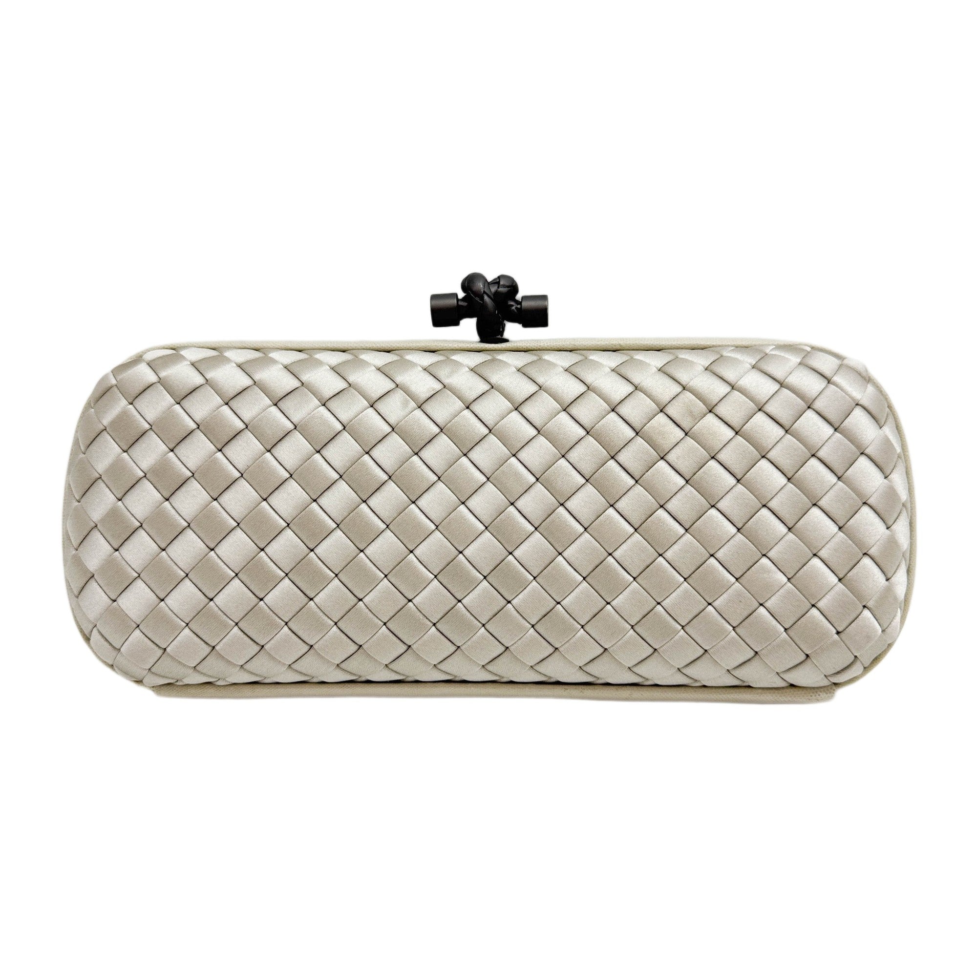 Long Knot Intrecciato Champagne Silk Clutch Bag