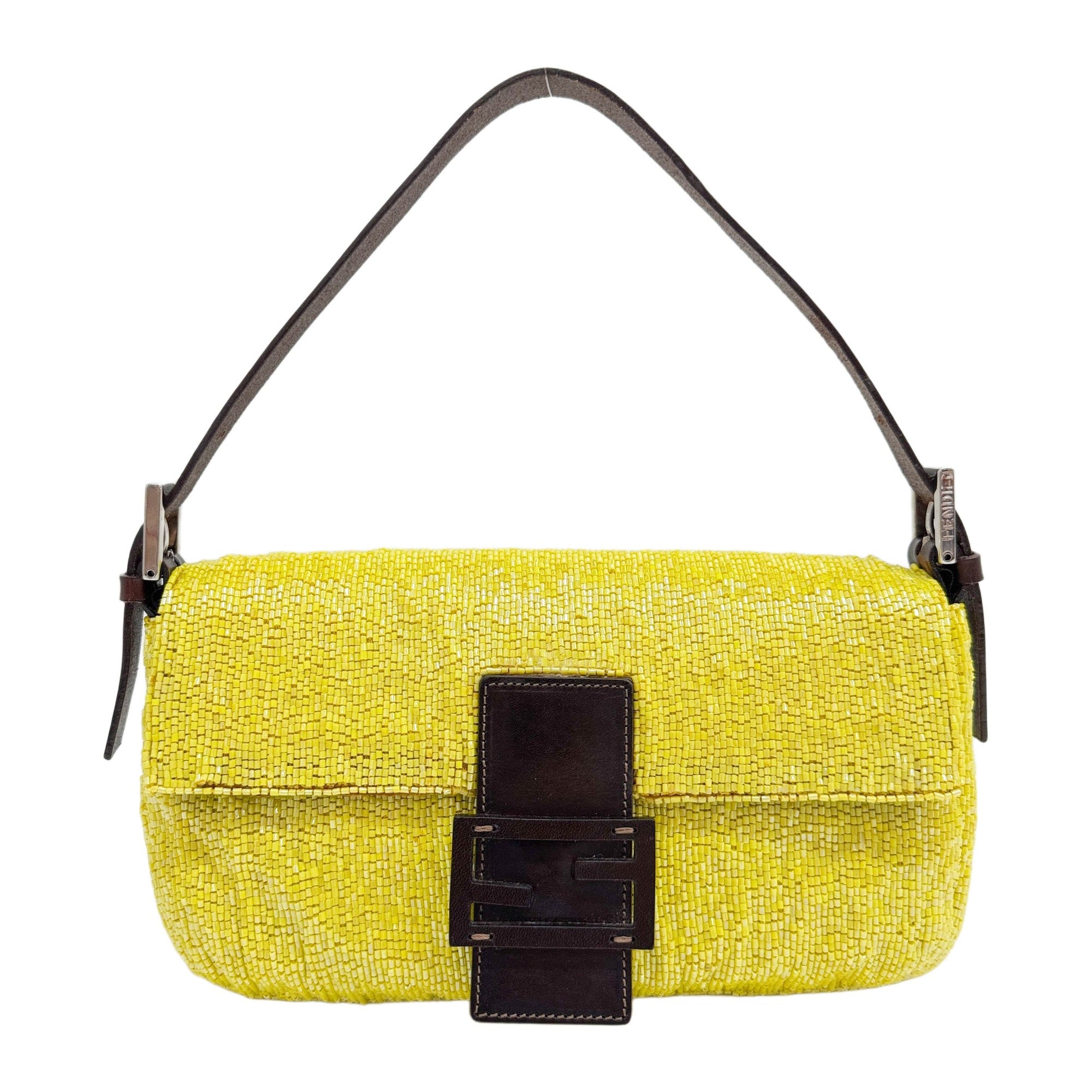 Baguette Yellow Beaded Shoulder Bag