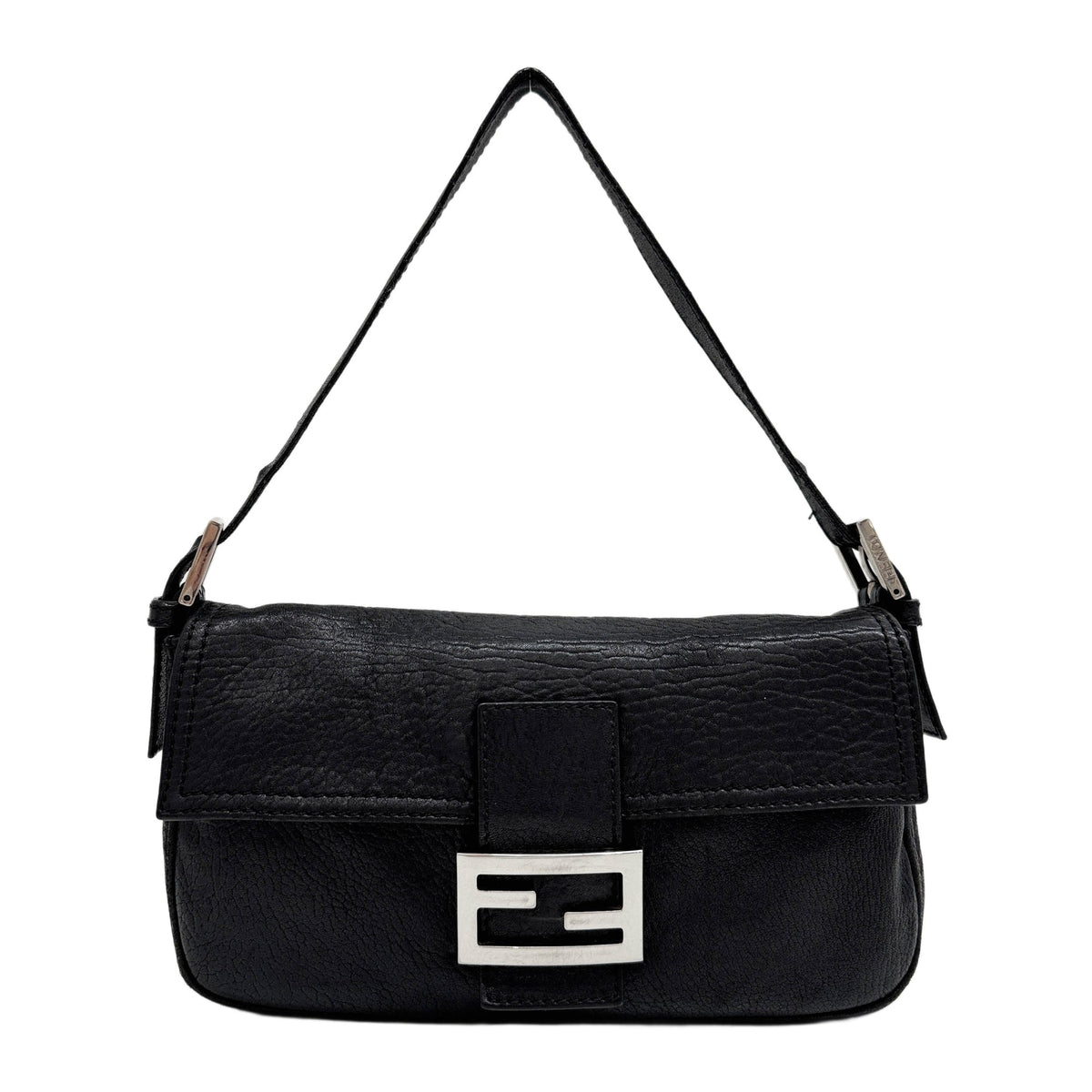 Baguette Black Leather Shoulder Bag