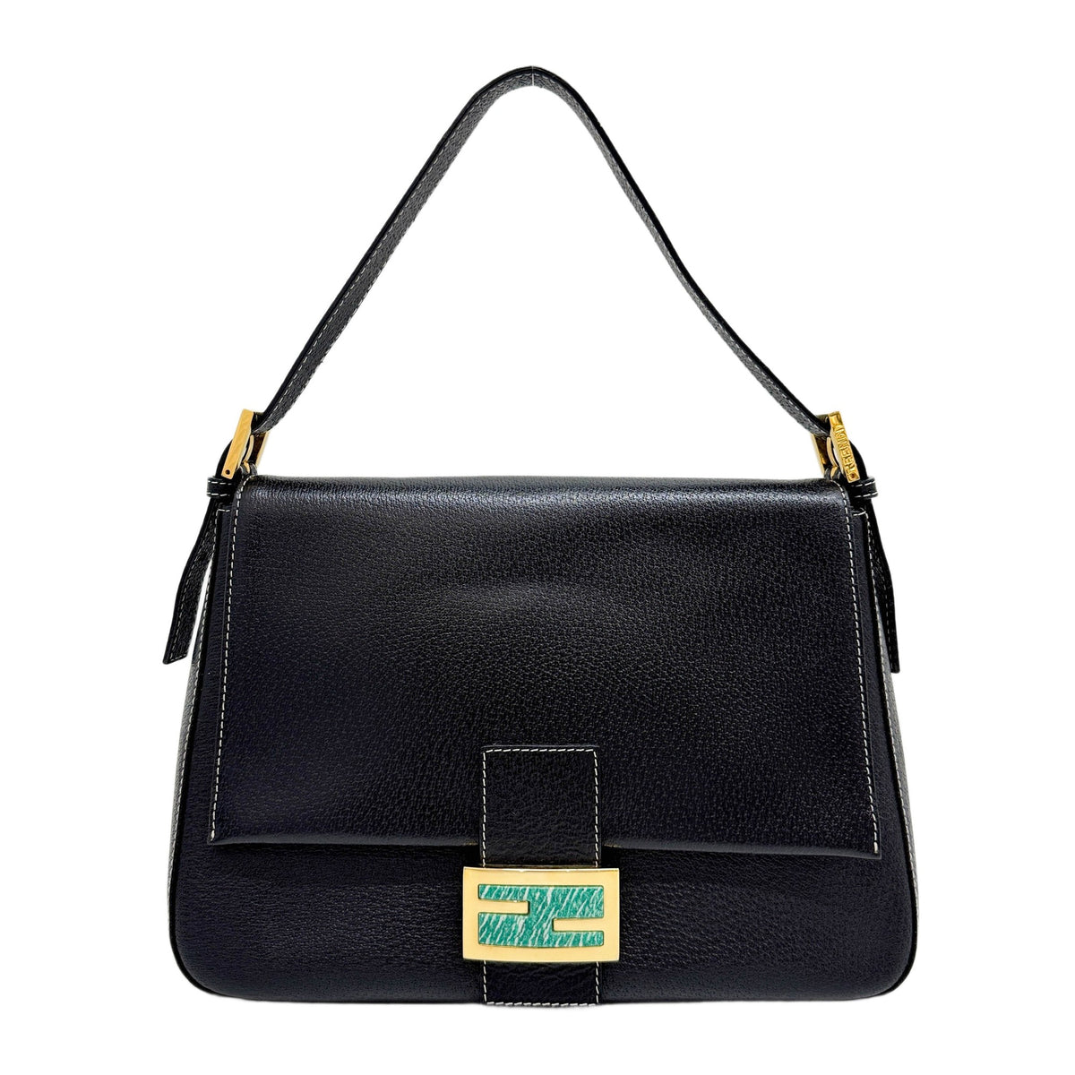 Mamma Baguette Black Leather Shoulder Bag