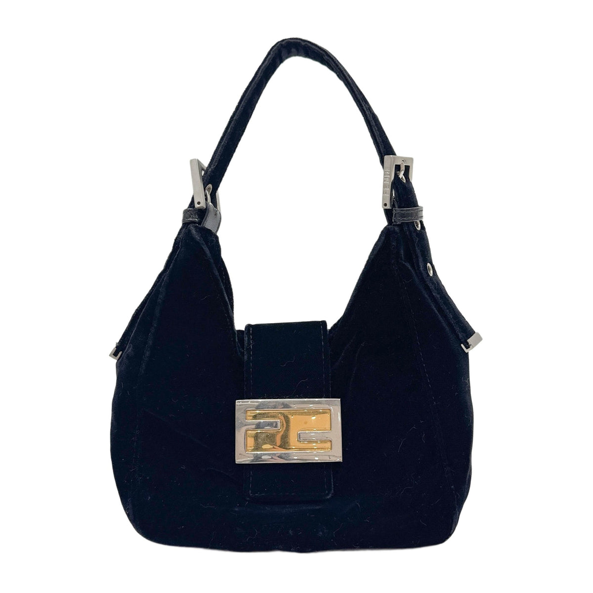 Cookie Black Velvet Hand Bag