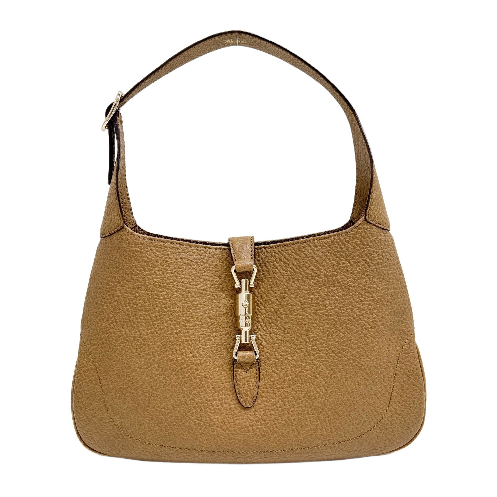 Jackie 1961 Brown Pebbled Leather Shoulder Bag