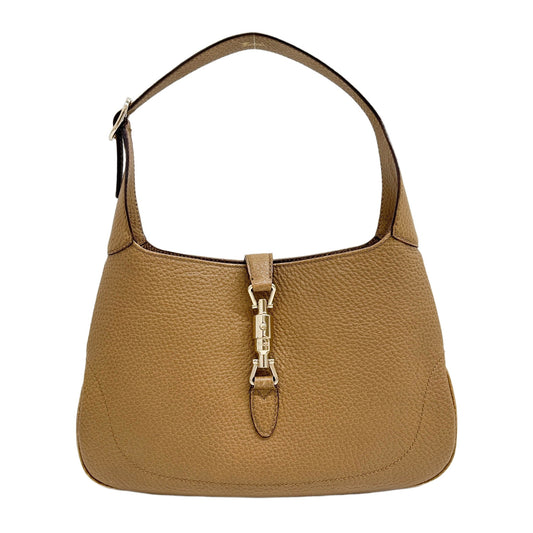 Jackie 1961 Brown Pebbled Leather Shoulder Bag