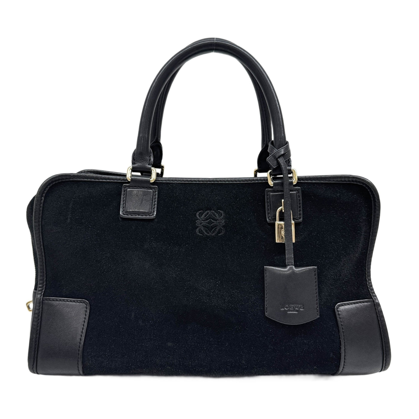 36 Amazona Black Suede Hand Bag