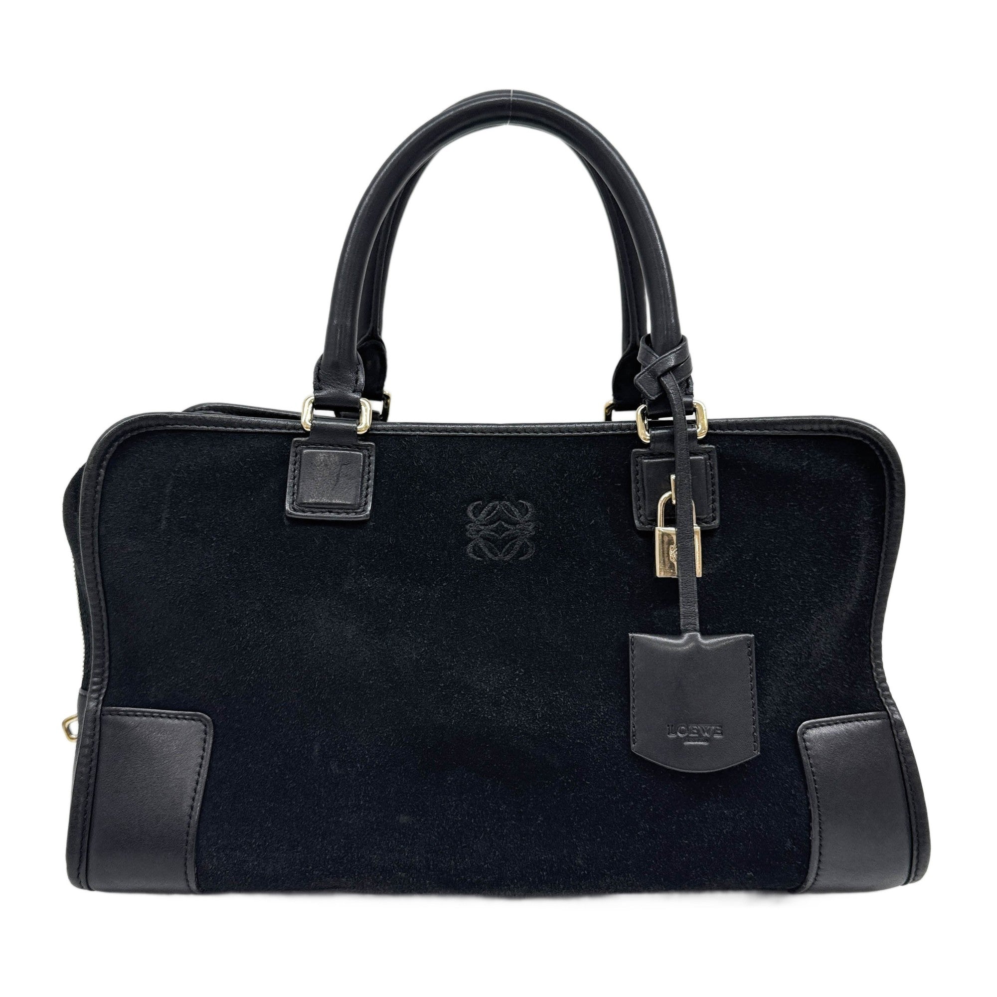 36 Amazona Black Suede Hand Bag