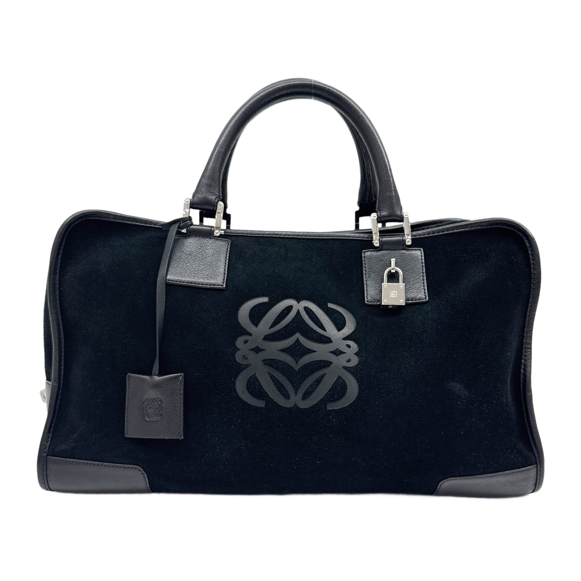 36 Amazona Black Suede Hand Bag