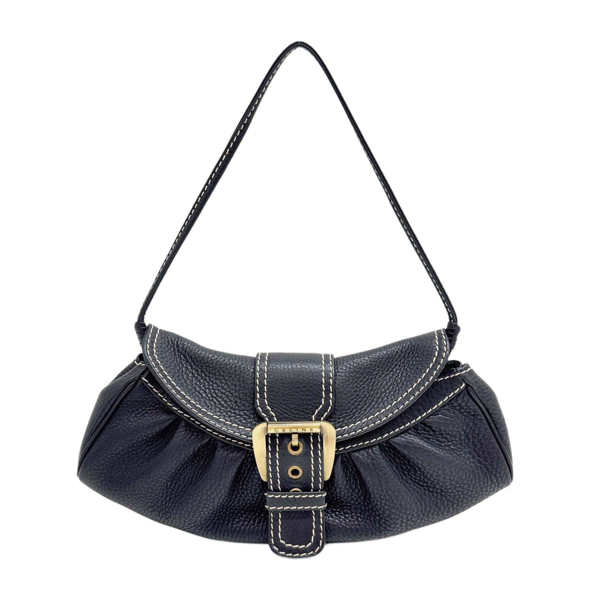 Black Leather Shoulder Bag