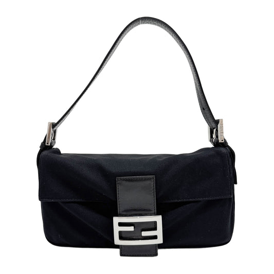 Baguette Black Neoprene Shoulder Bag