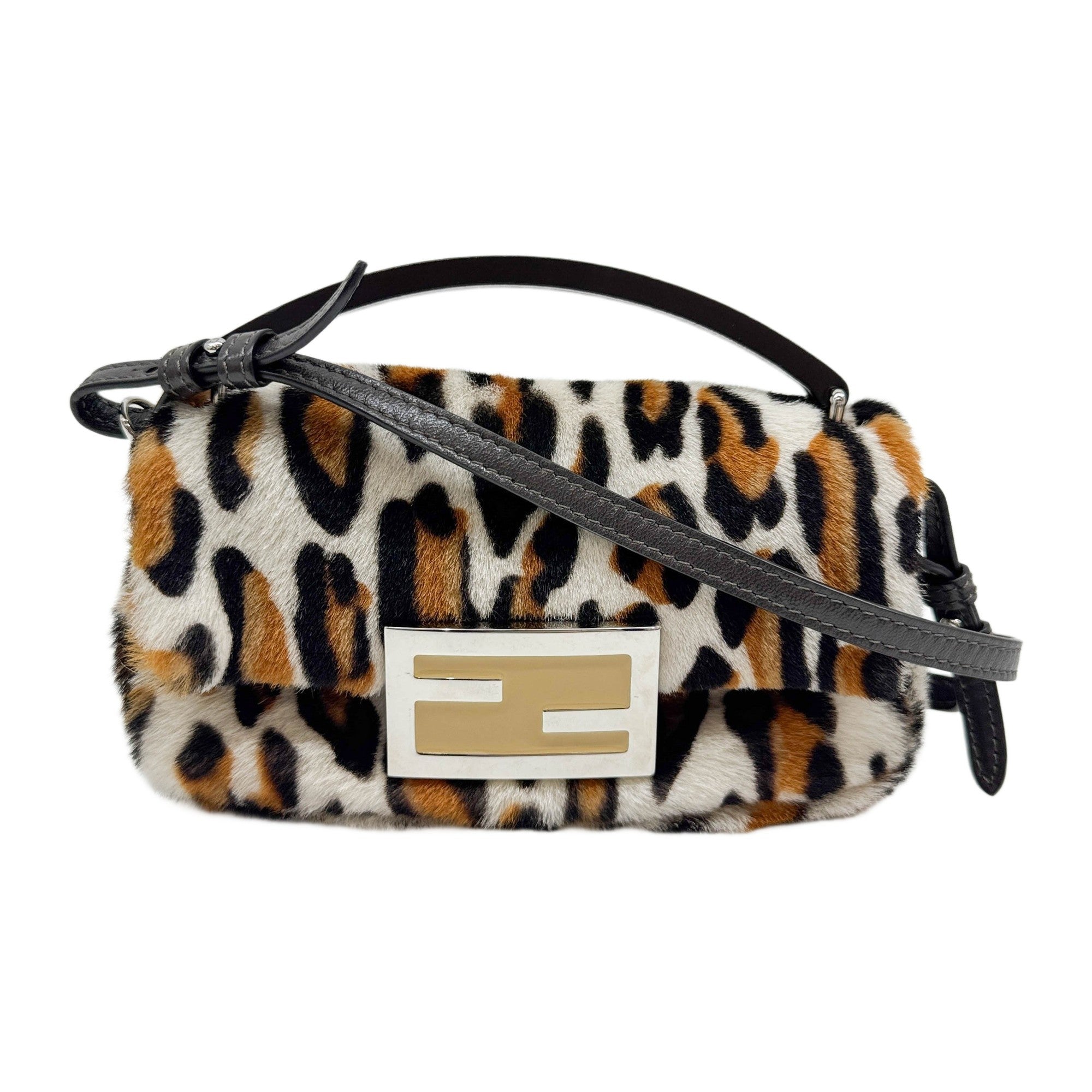 Mini Baguette Brown Pony Hair Two Way Bag
