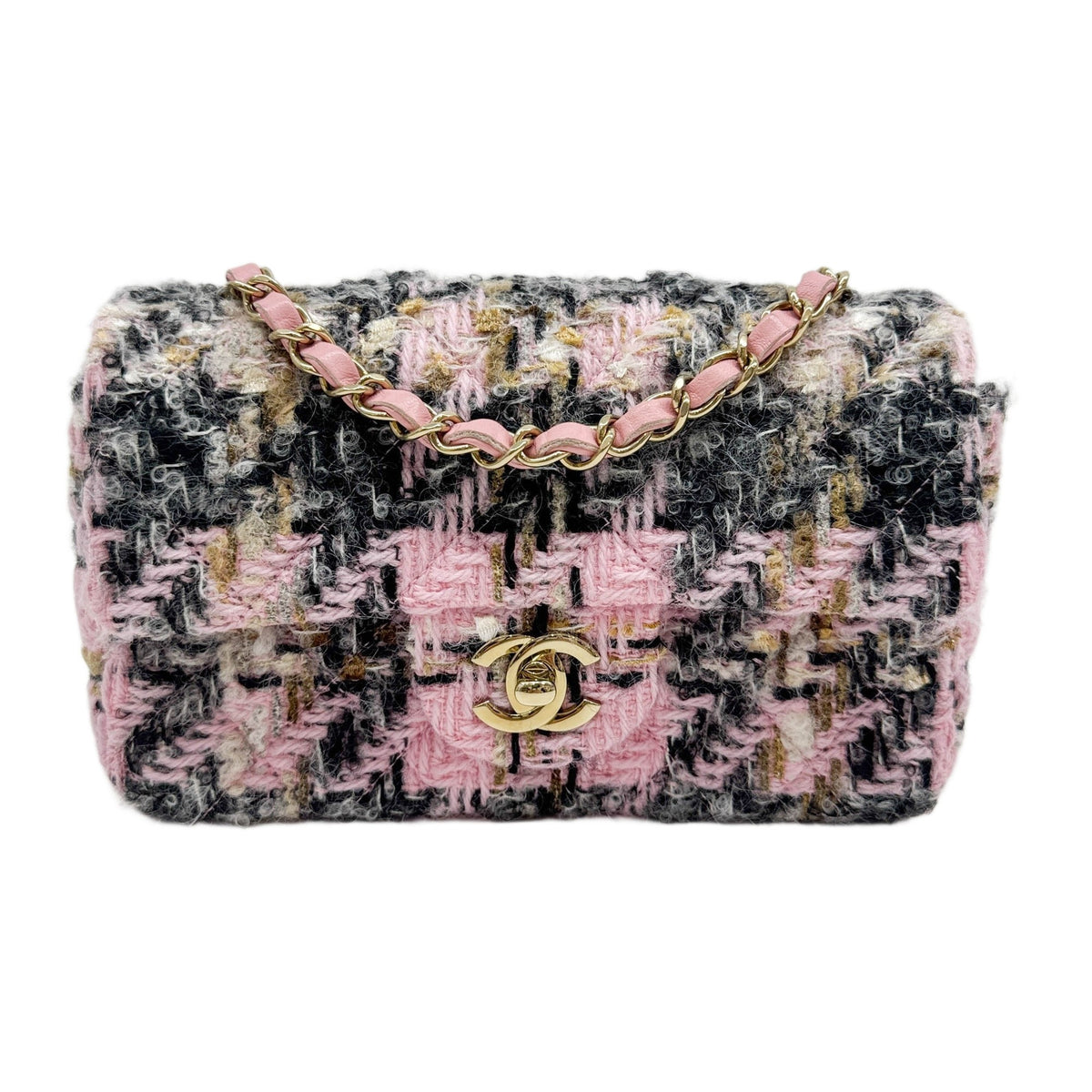 Rectangular Mini Classic Flap 2021-2026 Matelasse Multicolor Tweed Shoulder Bag
