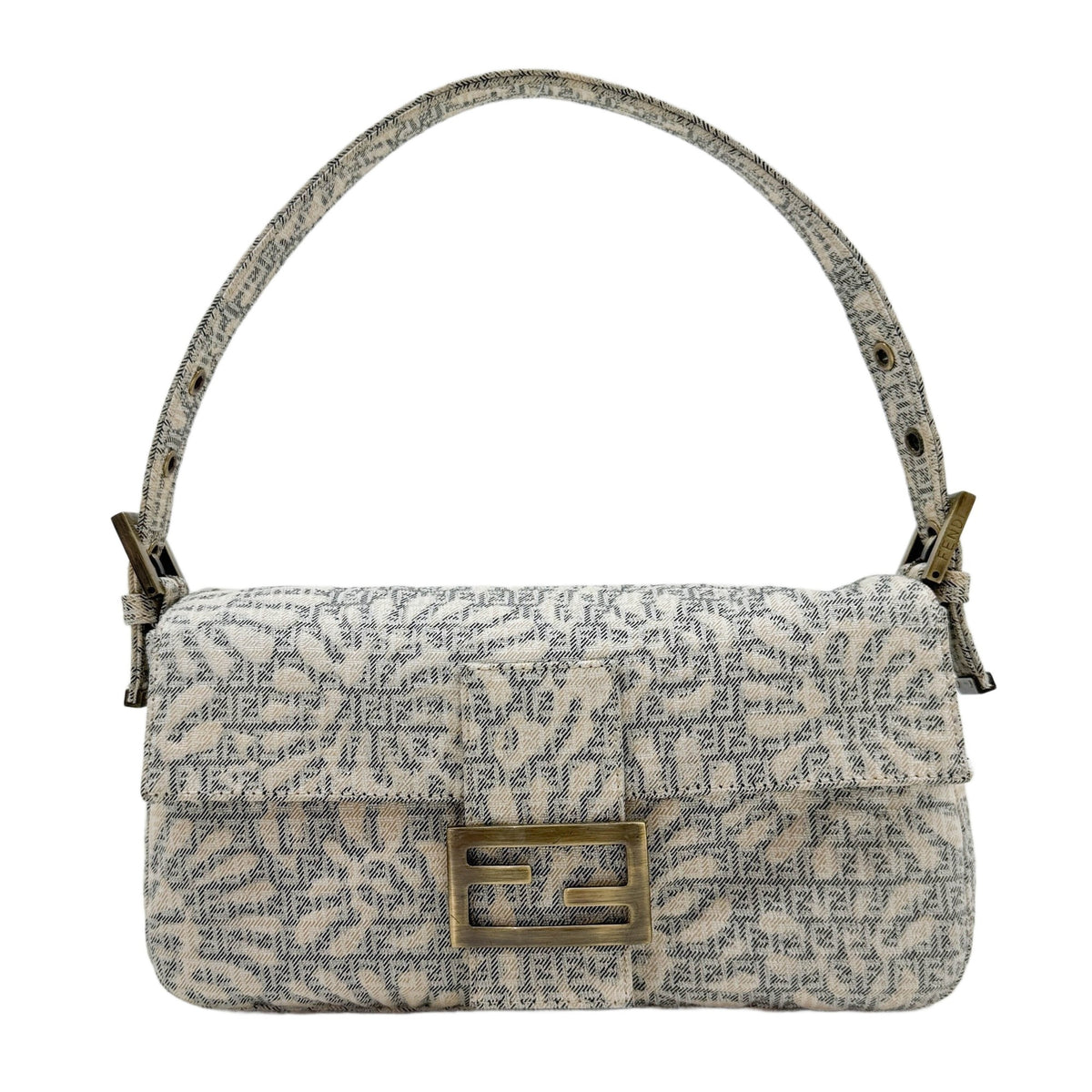 Baguette Floral Beige Zucchino Shoulder Bag