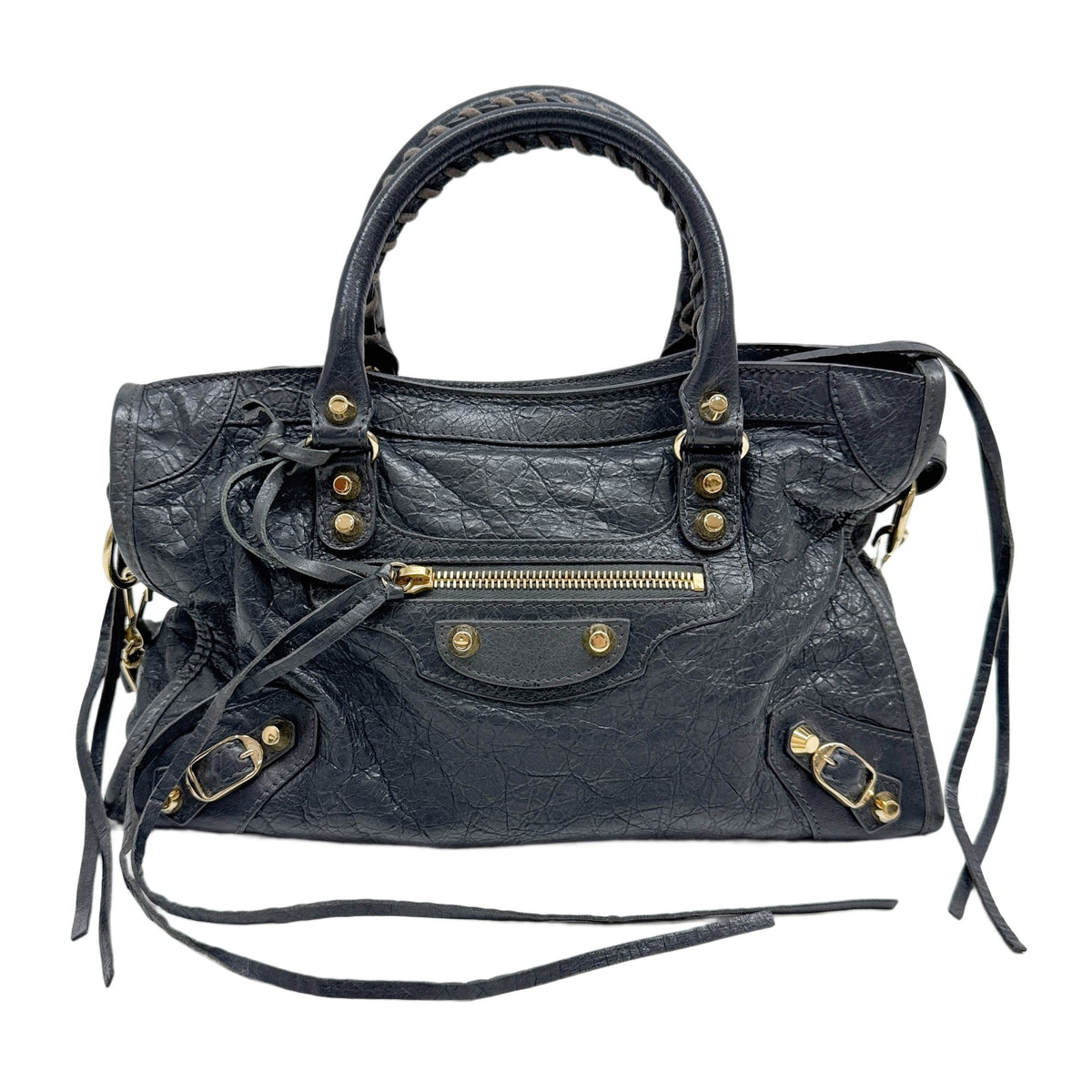 Mini City Grey Leather Two Way Bag
