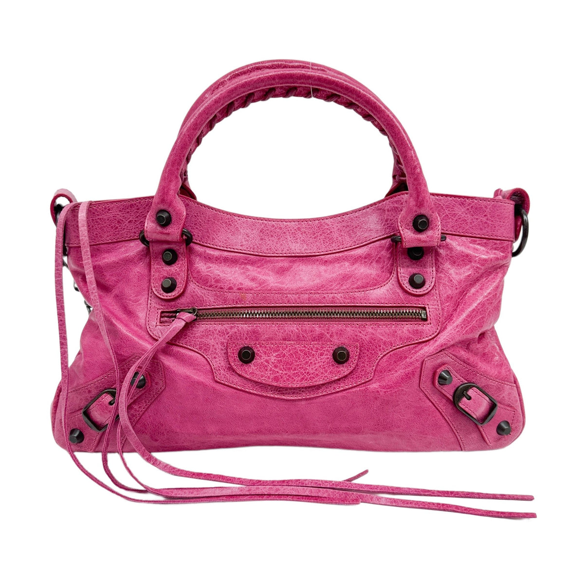 The First Pink Leather Two Way Bag