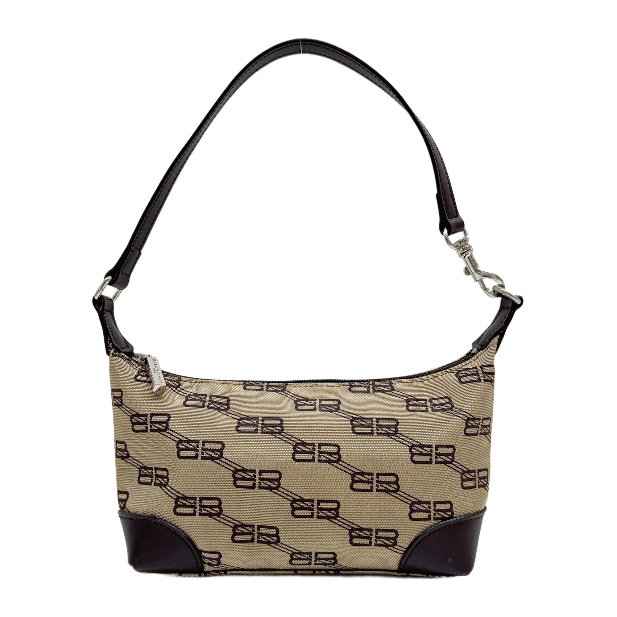 Brown BB Canvas Shoulder Bag