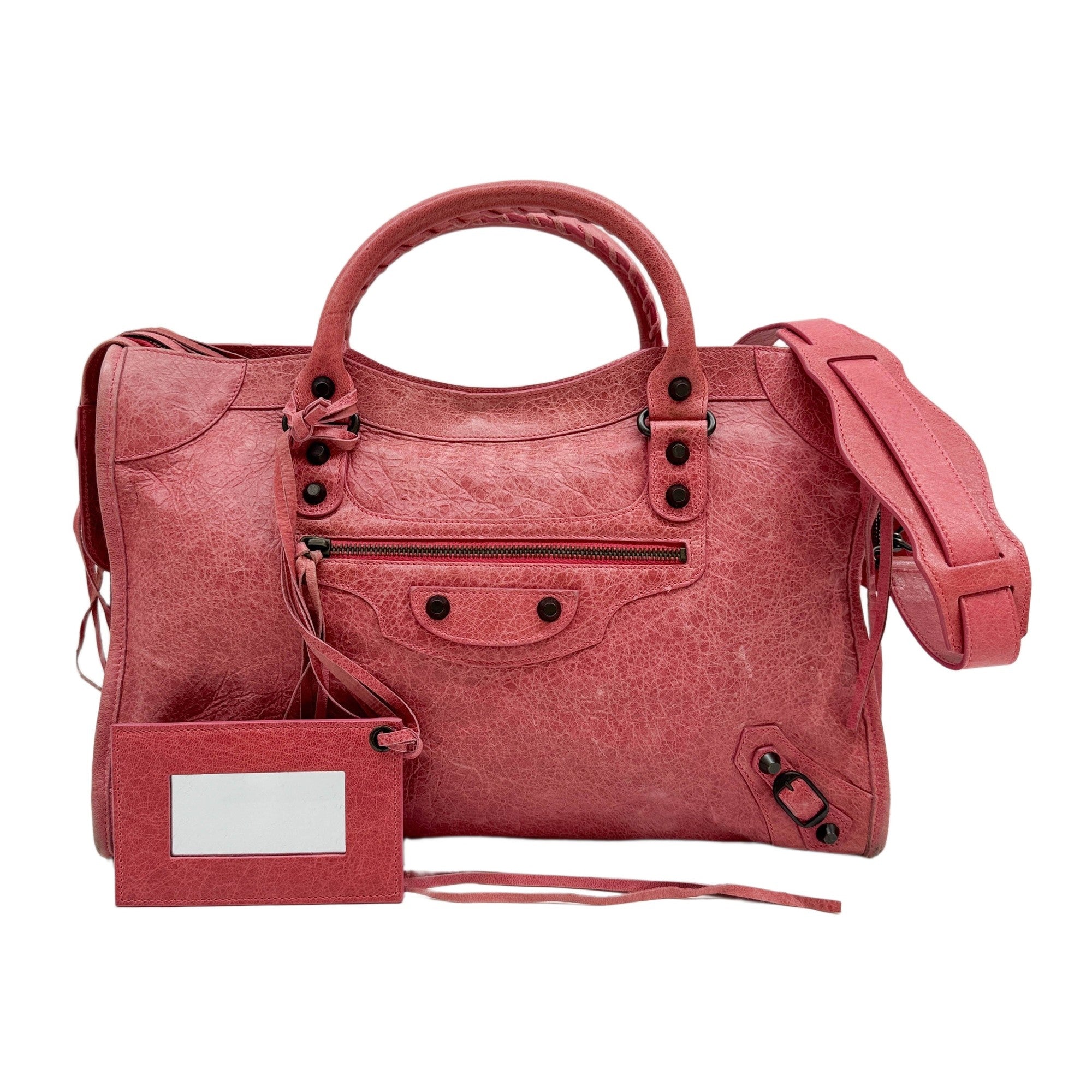 The City Pink Leather Two Way Bag