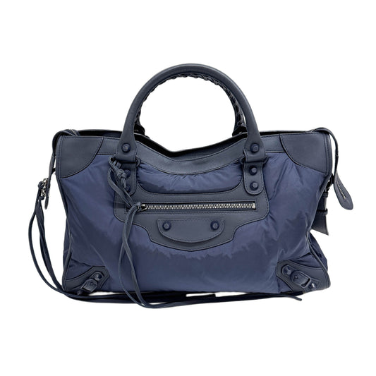 The City Puffer Blue Nylon Two Way Bag