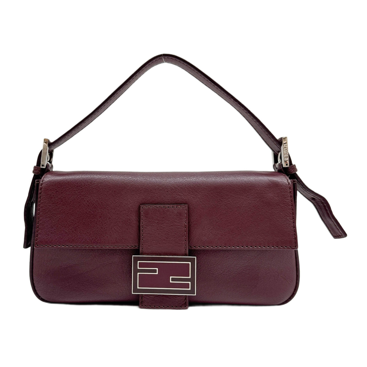 Baguette Bordeaux Leather Shoulder Bag