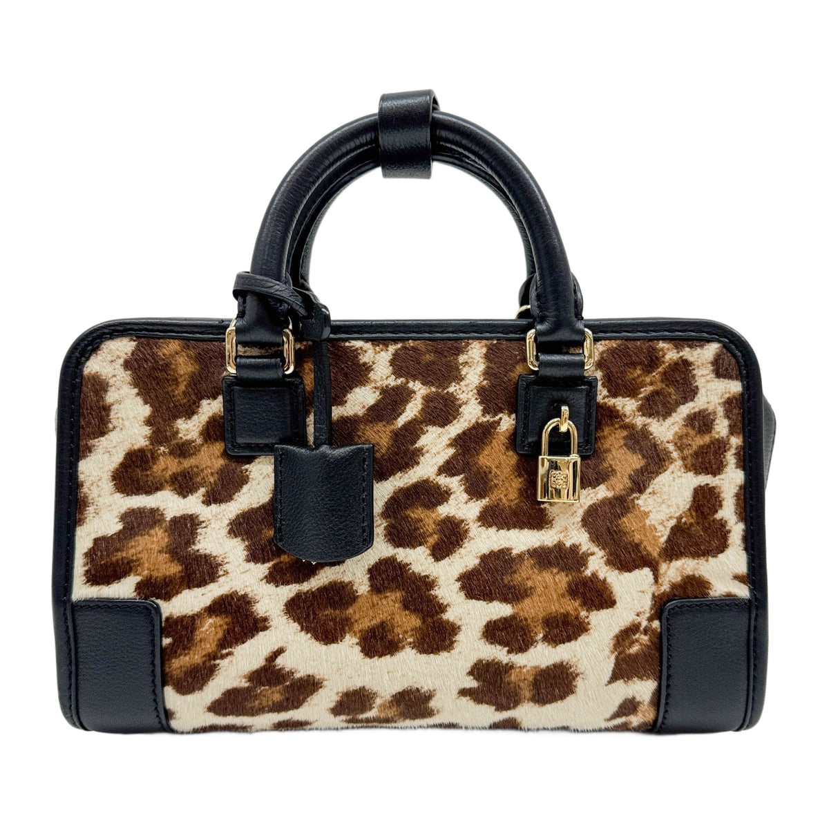 Amazona 23 Black Trim Cheetah Print Pony Hair Two Way Bag
