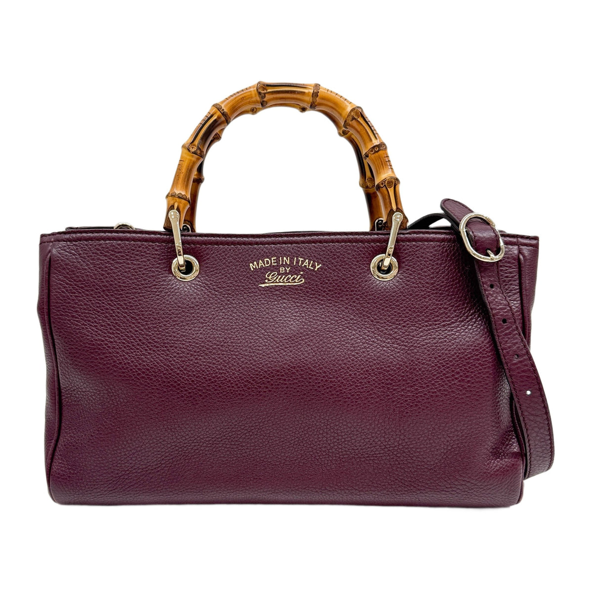 Bamboo Shopper Plum Purple Leather Two Way Bag