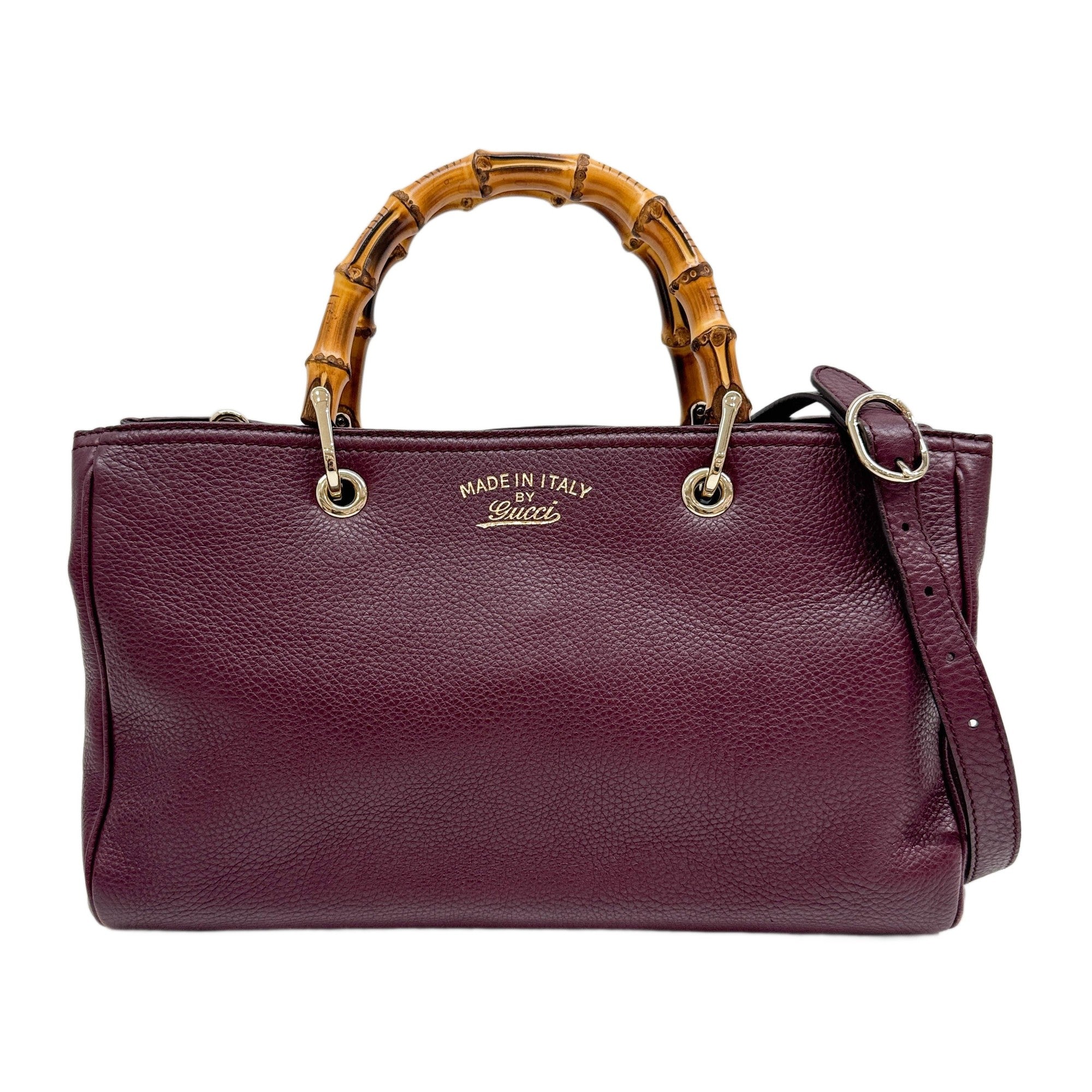 Bamboo Shopper Plum Purple Leather Two Way Bag