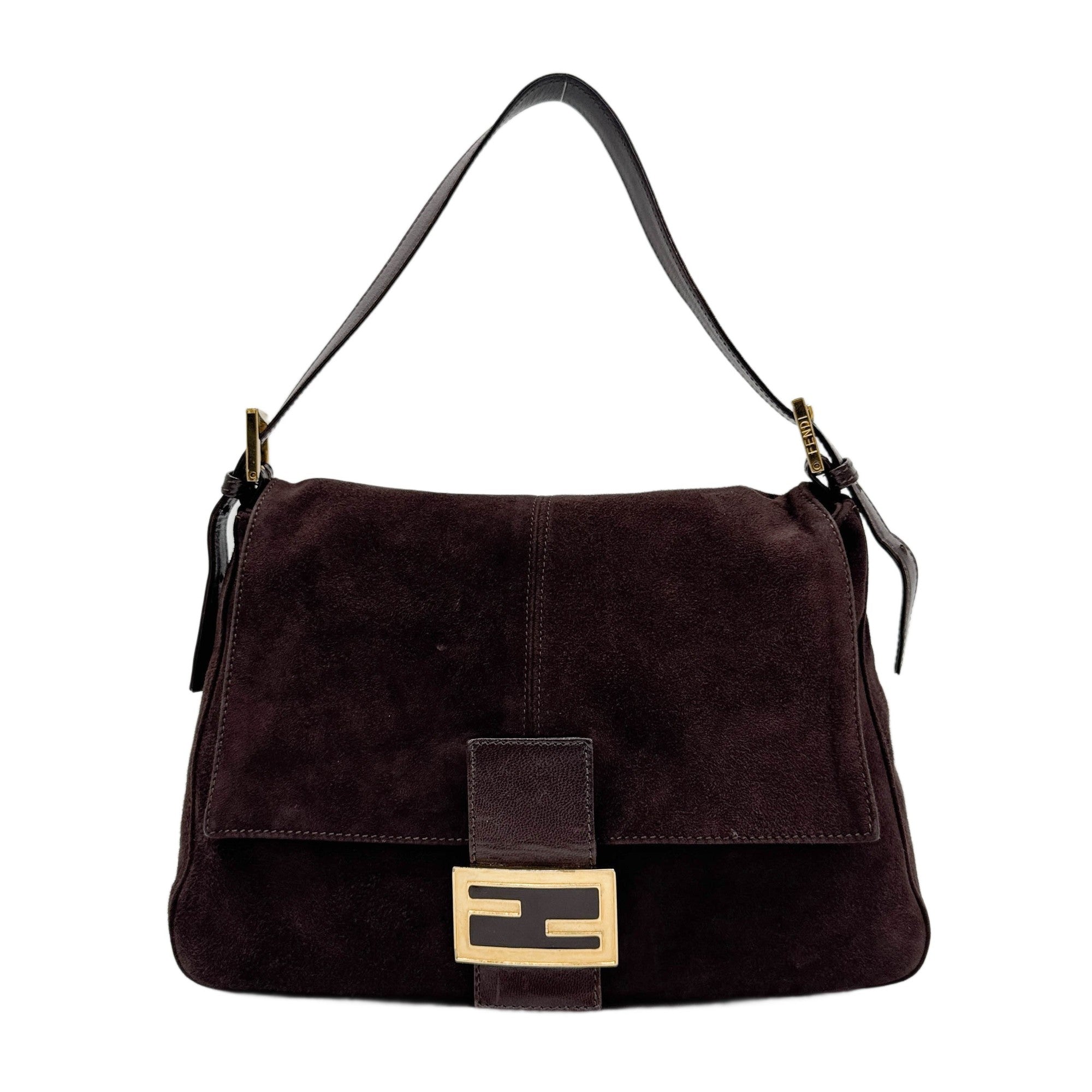Mamma Baguette Brown Suede Shoulder Bag