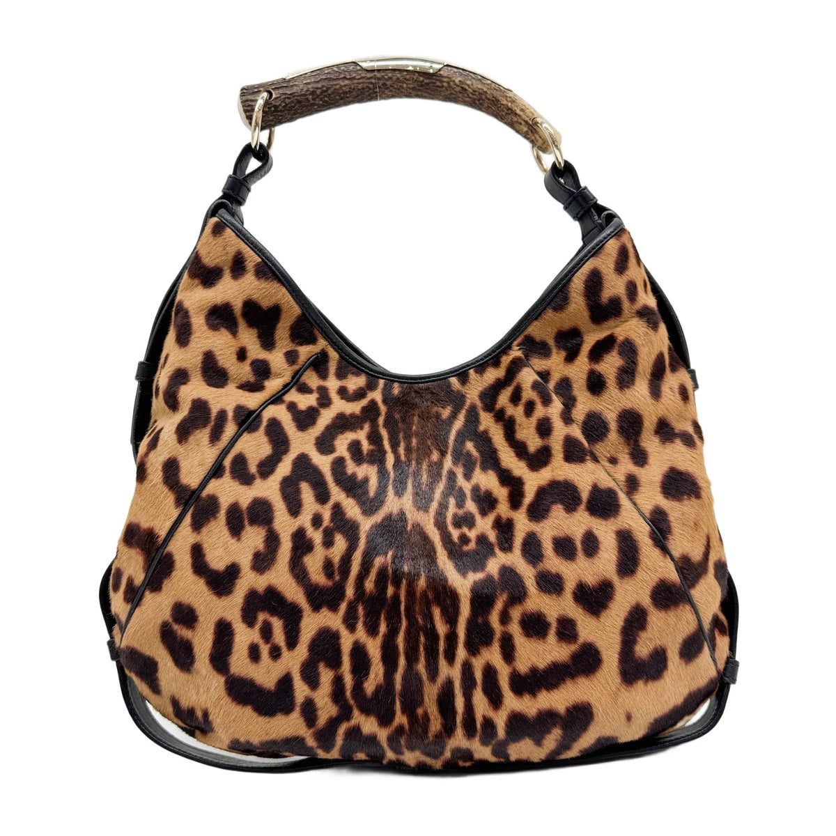 Mombasa Brown Leopard Print Pony Hair Shoulder Bag