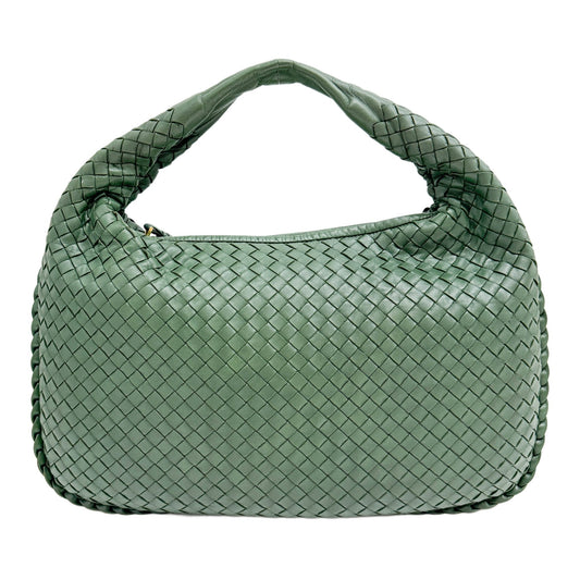Veneta Intrecciato Green Leather Shoulder Bag