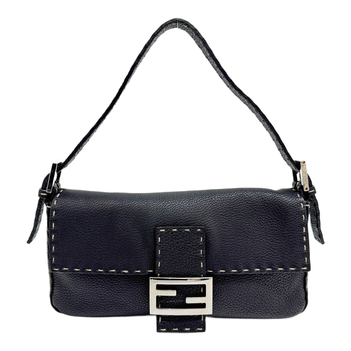 Baguette Selleria Black Leather Shoulder Bag