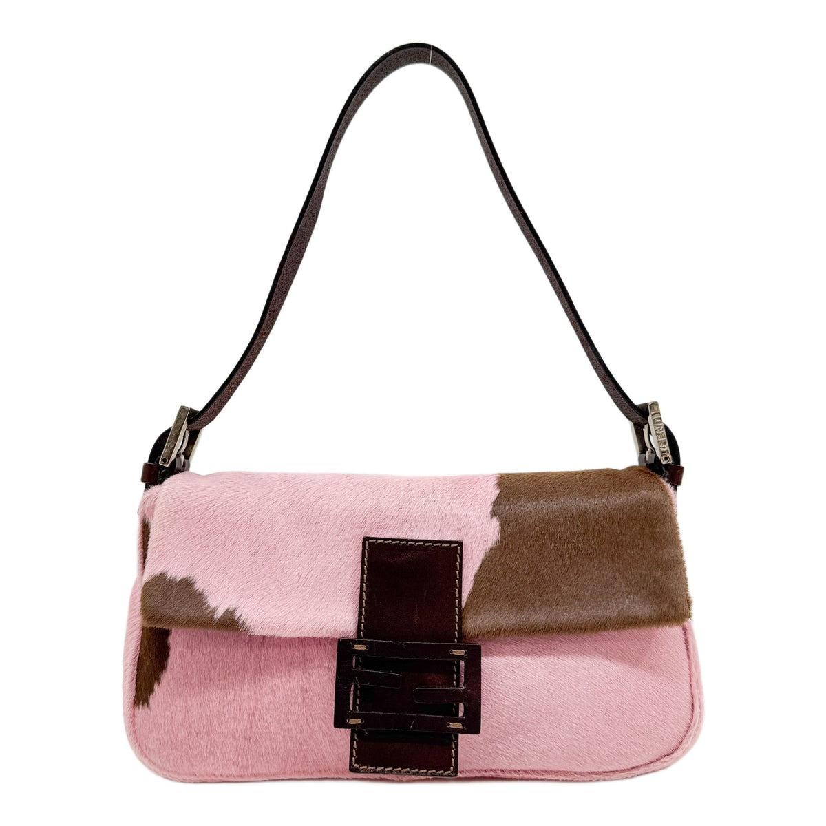 Baguette Pink Cow Print Pony Hair Shoulder Bag