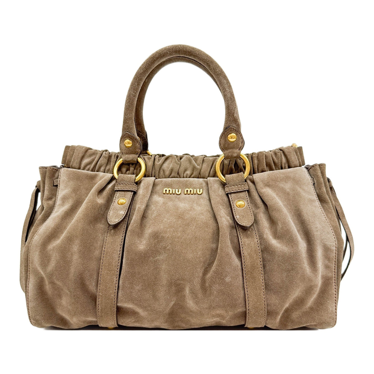 Vitello Taupe Suede Two Way Bag