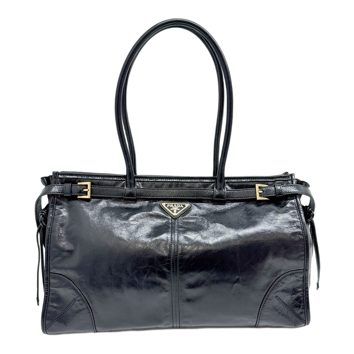 Large Bonnie Black Leather Two Way Bag