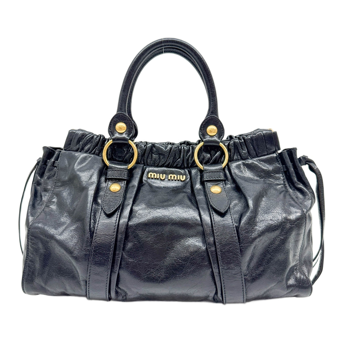 Vitello Black Leather Two Way Bag