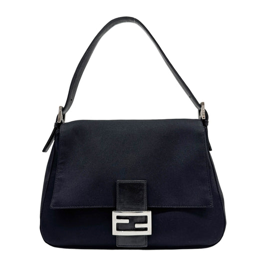 Mamma Baguette Black Neoprene Shoulder Bag