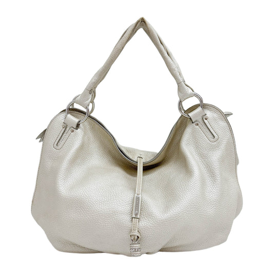 Large Bittersweet Pearl White Leather Shoulder Bag