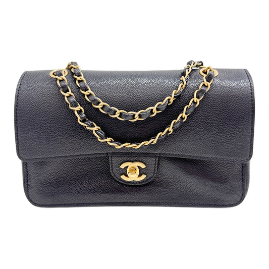 Classic Double Flap 2017-2019 Black Caviar Leather Shoulder Bag
