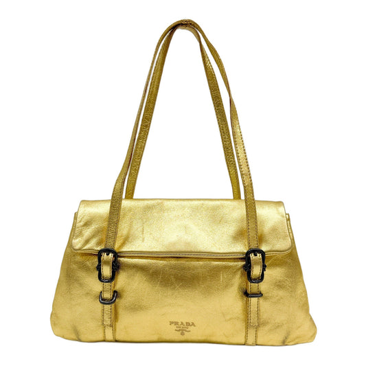 Gold Leather Hand Bag