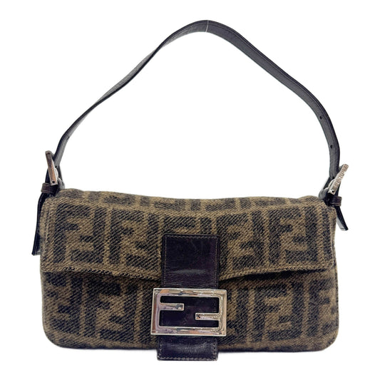 Baguette Brown Zucca Cashmere Shoulder Bag