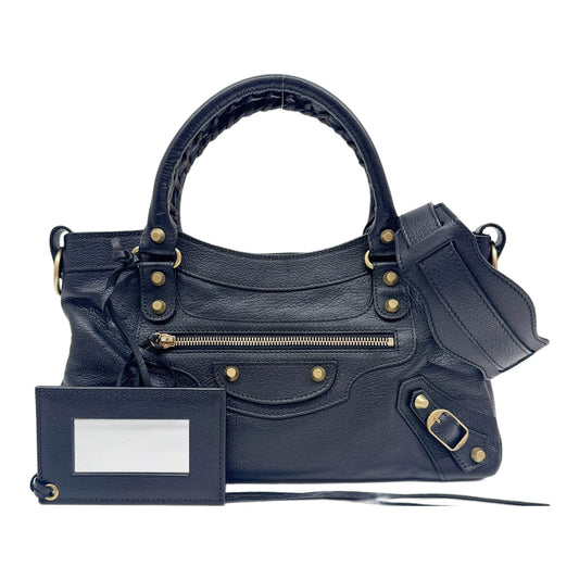 The First Black Leather Two Way Bag