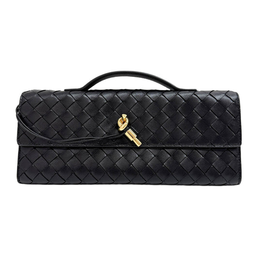 Andiamo Intrecciato Black Leather Clutch Bag