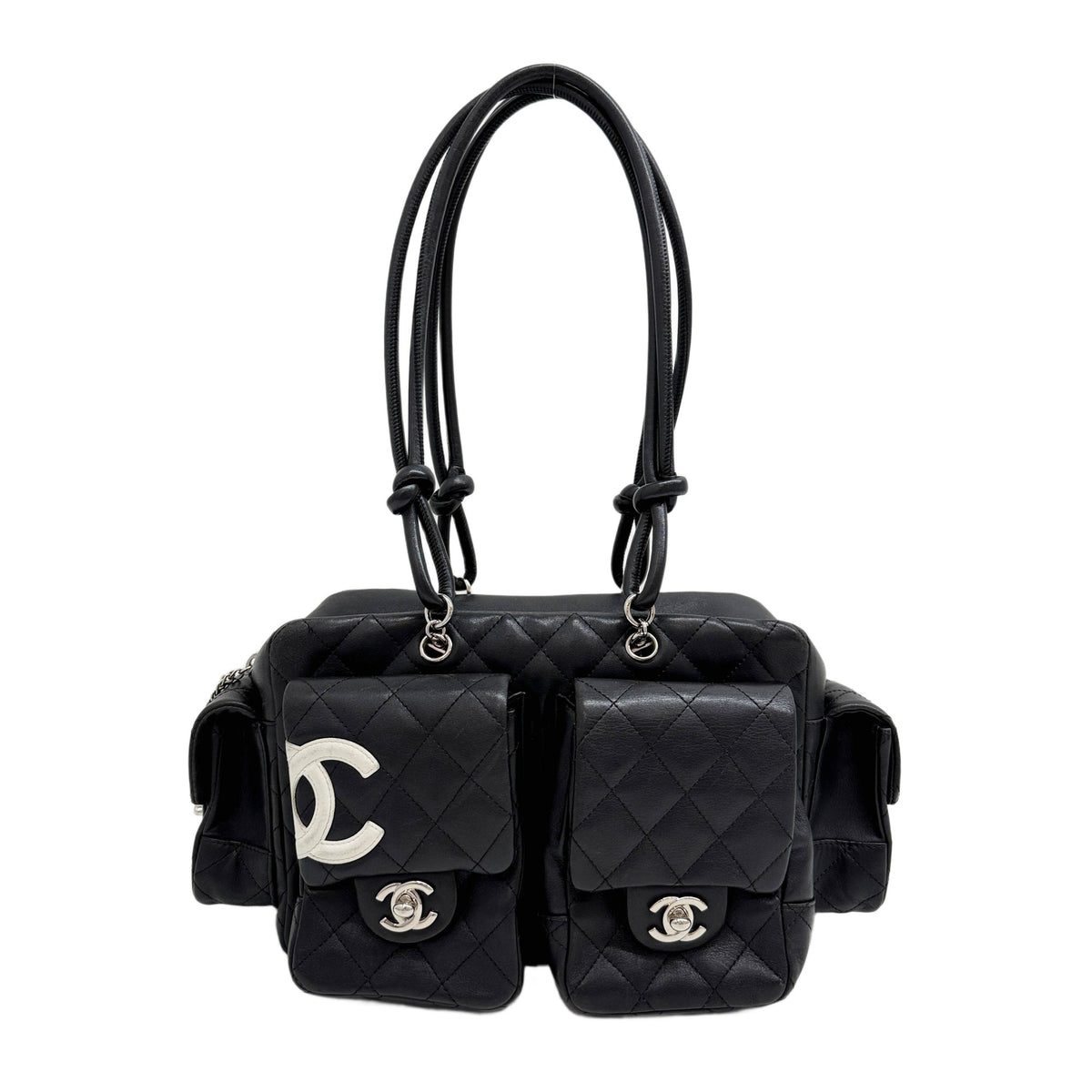 Cambon Black Leather Shoulder Bag