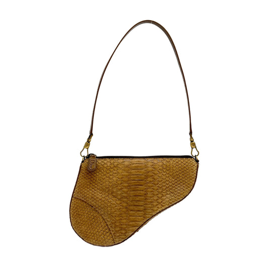 Mini Saddle Brown Python Shoulder Bag