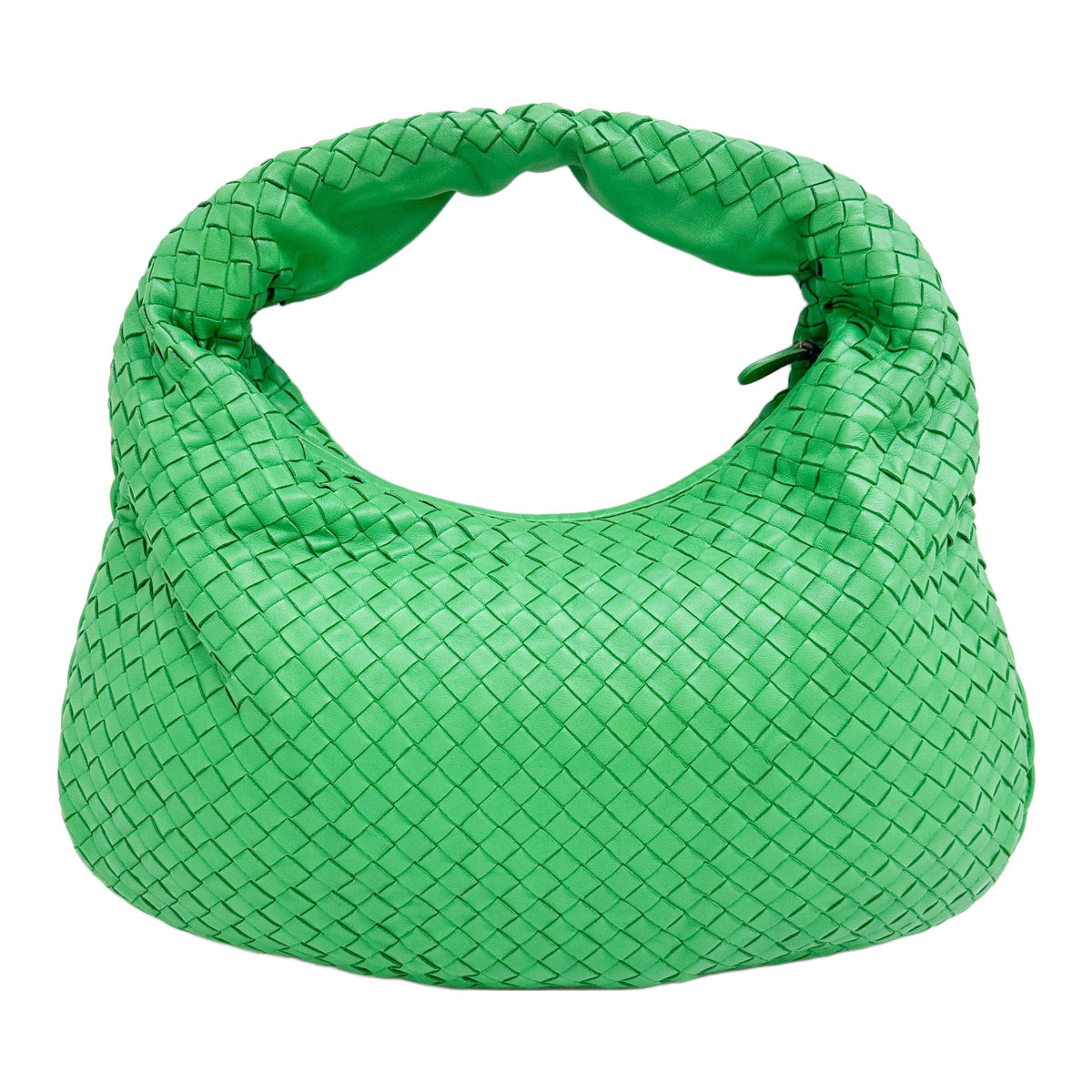 Veneta Intrecciato Green Leather Shoulder Bag