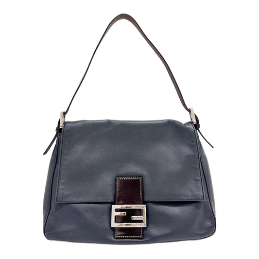 Mamma Baguette Charcoal Grey Leather Shoulder Bag