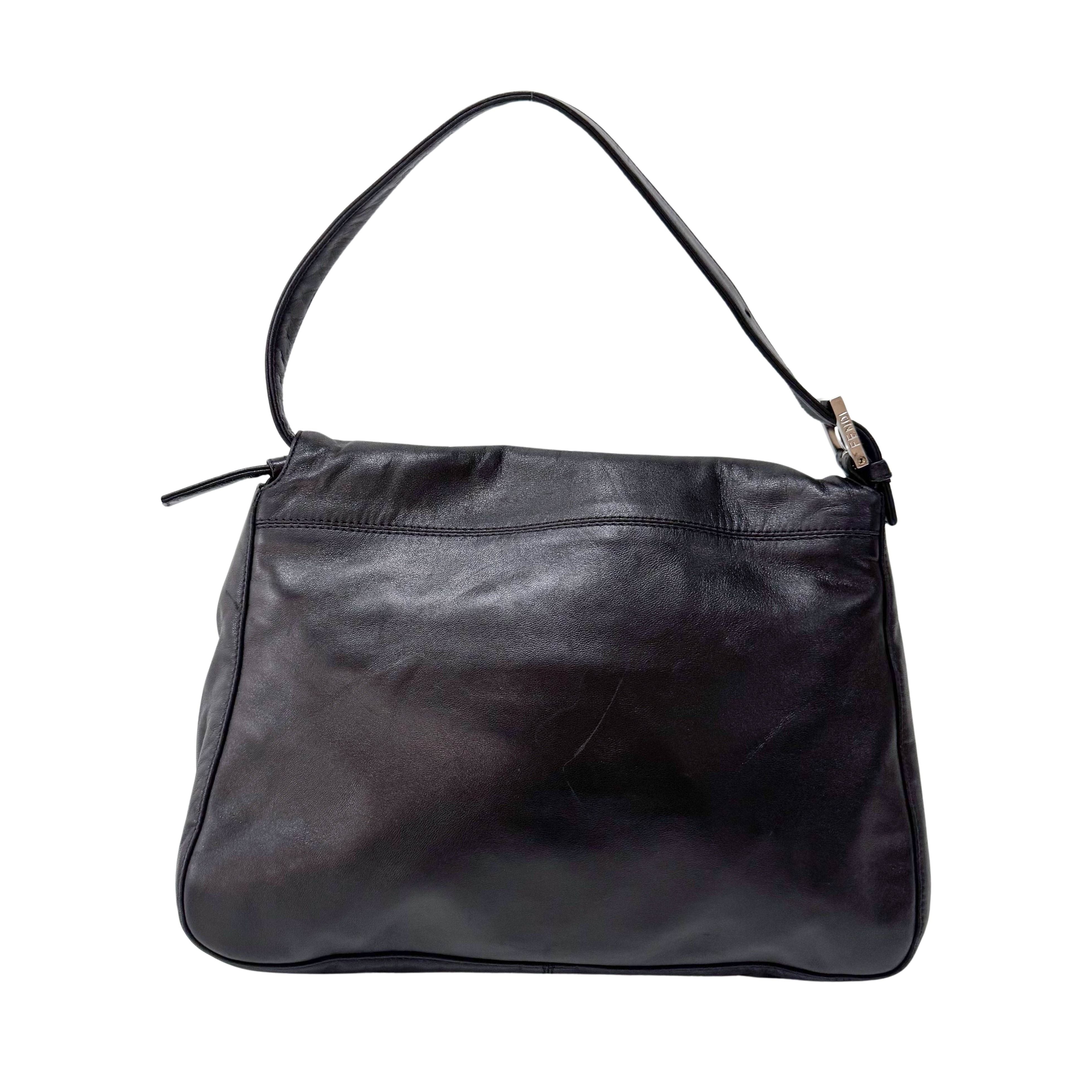 Mamma Baguette Black Leather Shoulder Bag