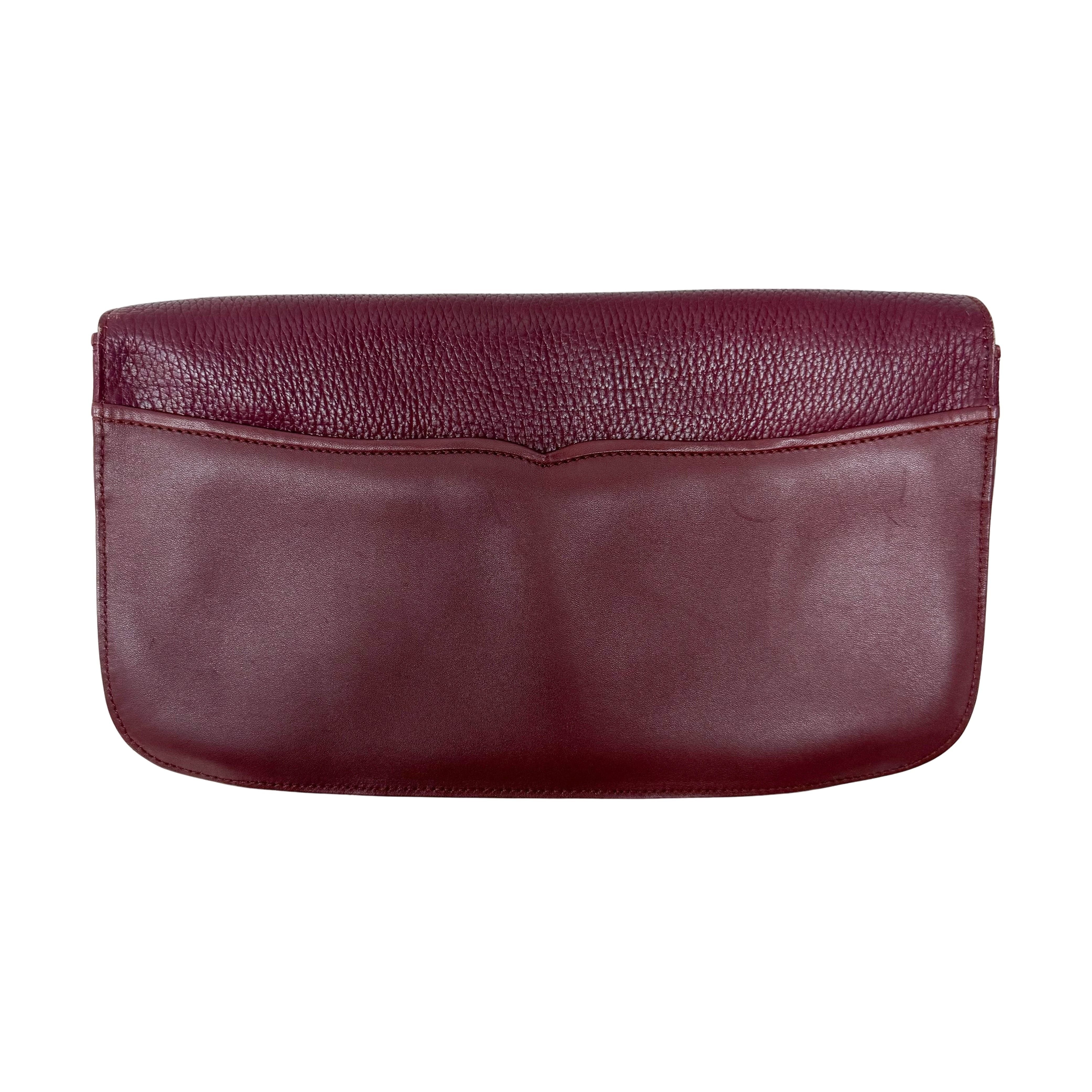Must de Burgundy Leather Clutch Bag